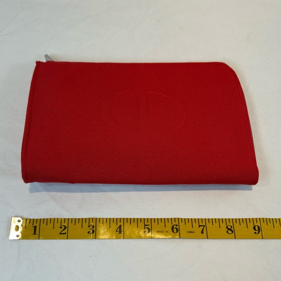 Dior Beauty Red Zippered Makeup Cosmetic Bag Pouch Clutch...
